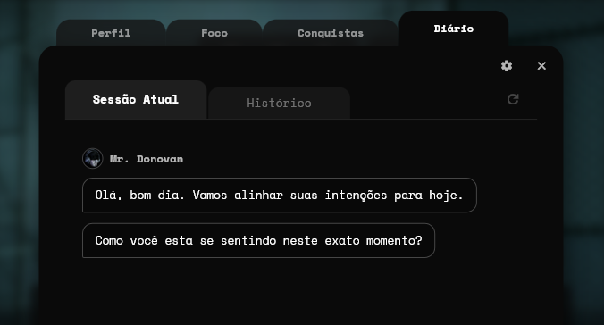 Tela do diário do Devanoom